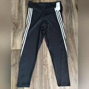 Adidas Women's Aeroready XL Leggings / Joggers Black with White Stripes RFID NWT